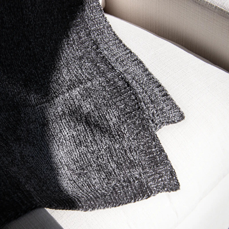 Couverture surdimensionnée en chenille Caspian, gris