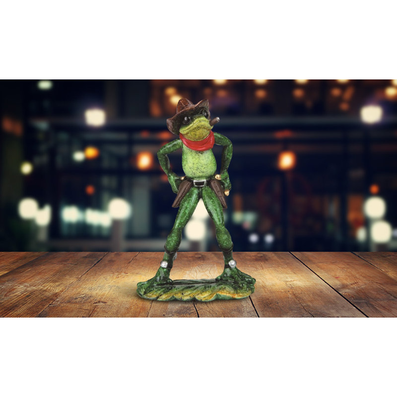 Figurine amusante de grenouille cowboy 7,25 "Jayvonna