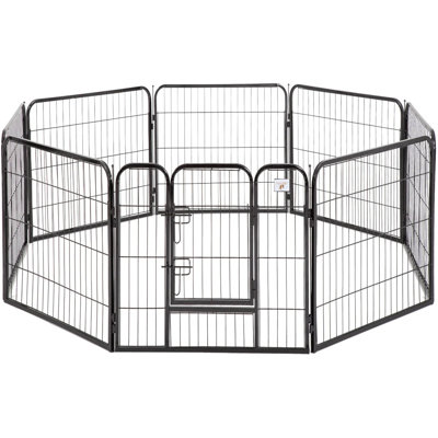 Parc pour chien 8 panneaux pliable en métal pour l'intérieur et l'extérieur avec clôture 32 pouces de hauteur