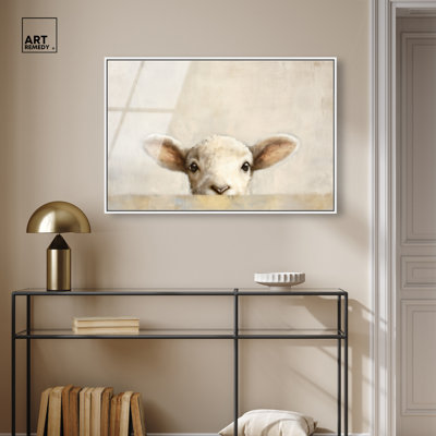 «Shy Peek II», reproduction d'art acrylique sur toile par Art Remedy, prête à être suspendue, 15 x 10