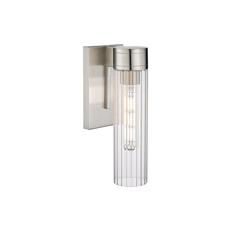 Applique murale 11 po Empire, Transparent, H 12,63 po x l 5,5 po x P 3,13 po, Nickel satiné