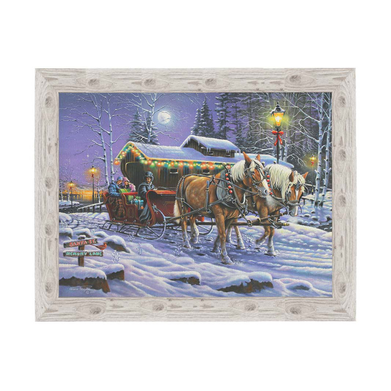 A Trot Down Memory Lane, Toile encadrée blanche avec coin fermé, Pas de tapis, H 26 po x l 34 po x P 1 po