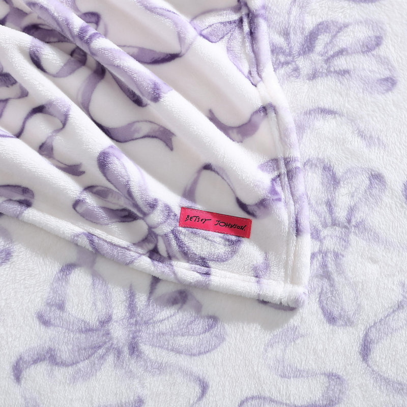 Couvertures en molleton doux Betsey Johnson, Lit simple, Ballet Bows - mauve