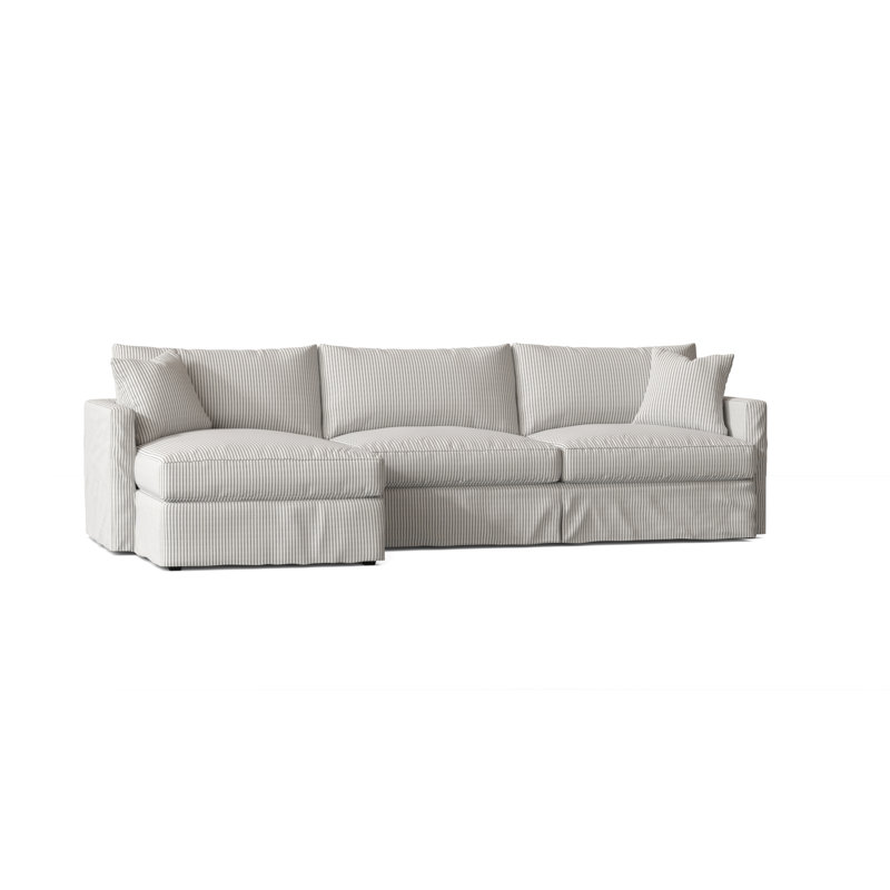 Hartig Upholstered L-Shaped Sectional, Left Hand Facing, Cruise Adrift Woven Stripe