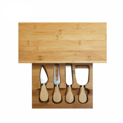 Alpen Home Barkeyville Serving Dish Bamboo Cheese Board Cheese Board Set