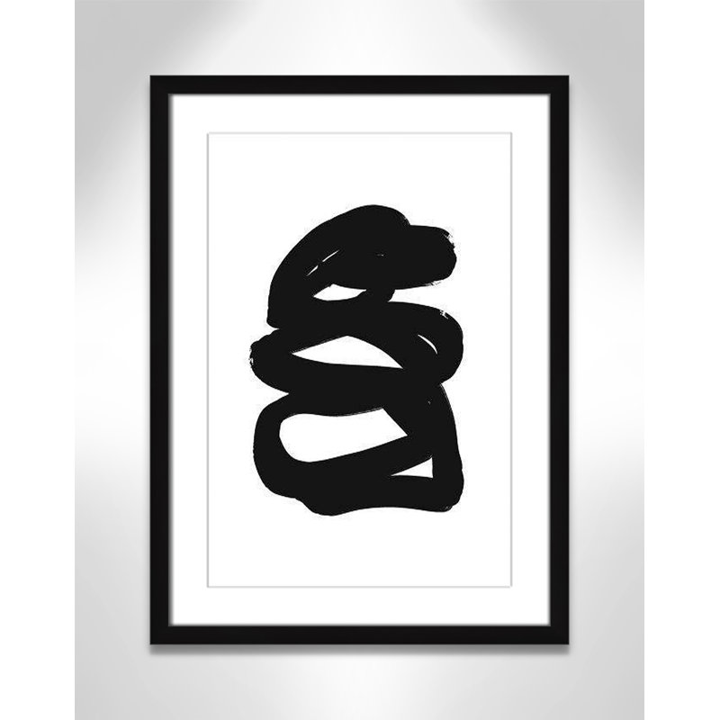«Line Hug Collection» par Leah Straatsma, dessin au trait, H 23 po x l 17 po x P 1,25 po, Cadre noir mat