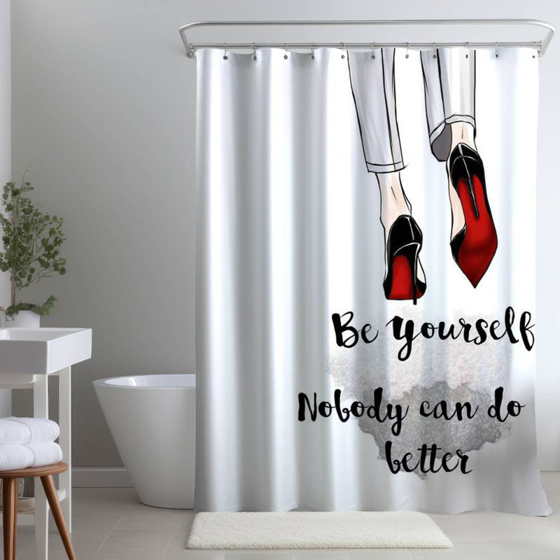 Shower Curtain QU35 – Polyester Shower Curtain, Dye Sublimation Print, 71" W × 74" L