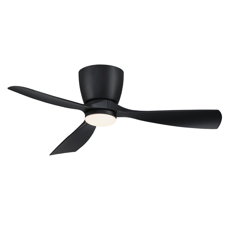 Ventilateur de plafond encastré intérieur / extérieur 52 po avec éclairage à DEL et télécommande Klinch - noir, Noir