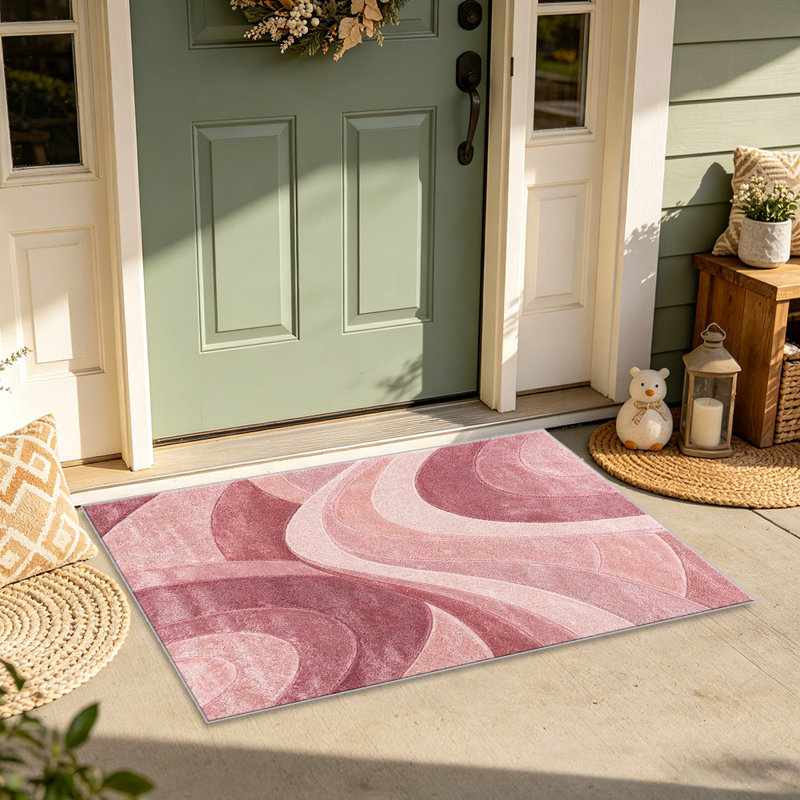 Pink and Rose area rugs for Living Room, Soft and Comfortable, Suitable for all seasons, easy to maintain, machine washable Indoor floor mat, Under Table Farmhouse suitable for Bedroom, Dining Room, Study, Patio, Balcony, Home Decor