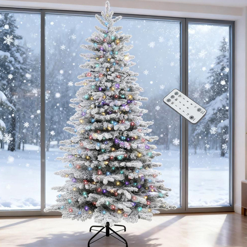 Arbre de Noël artificiel enneigé 6,5 pi