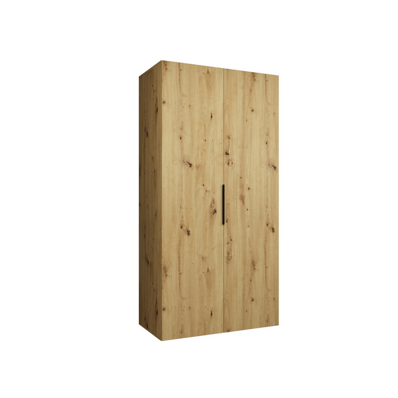 Manufactured Wood Wardrobe, Natural/Black