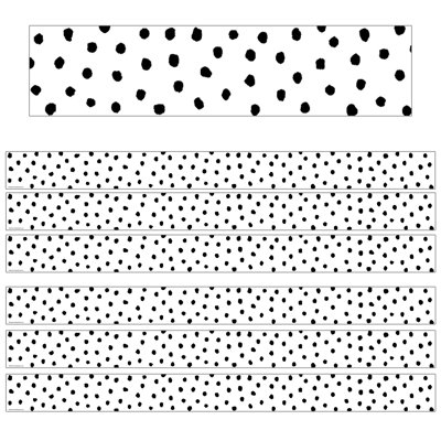 Pois peints sur une bordure droite blanche