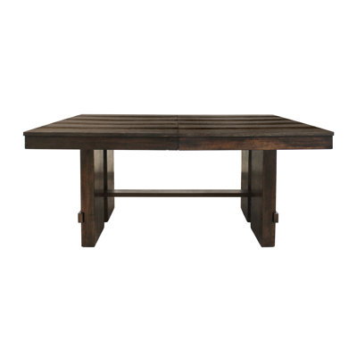 Dale Extendable Dining Table In Acacia Wood With Antique Brown Finish