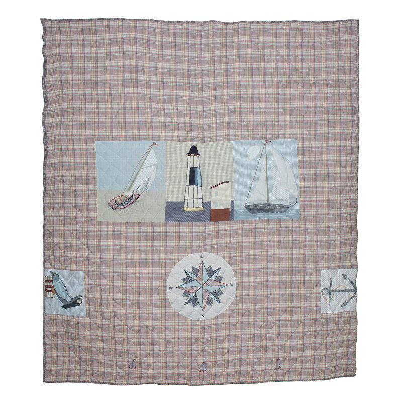 Cotton Checkered Quilt, Twin Quilt