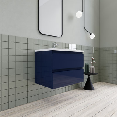 Meuble-lavabo flottant moderne simple Alcester Ivy Bronx