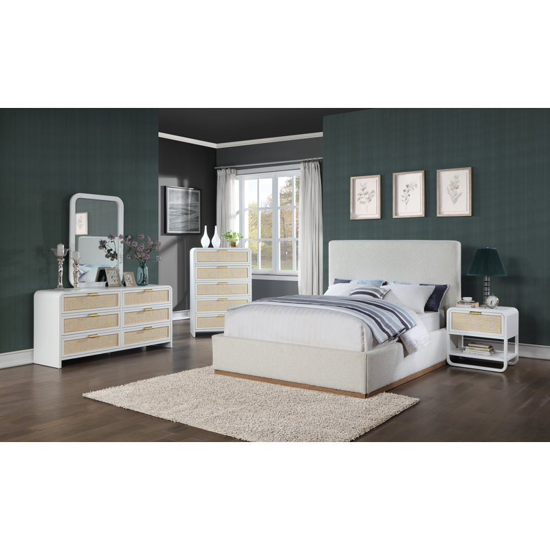 Tico Solid Wood 32'' W 5 - Drawer Dresser, White
