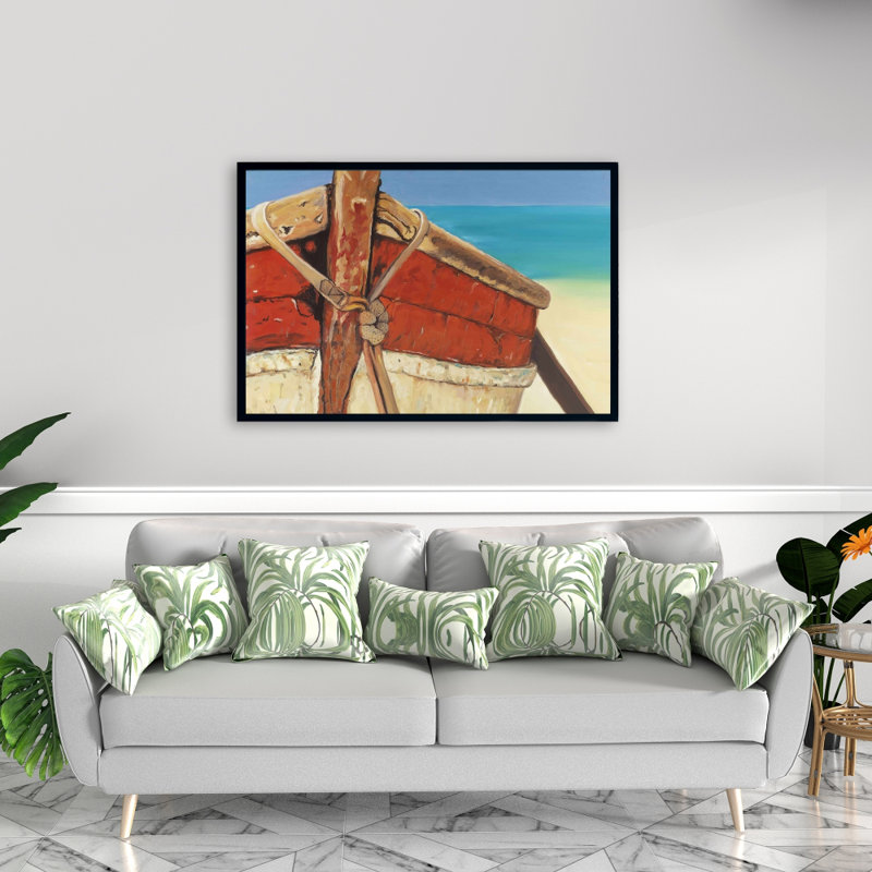 Tied Up Rowing Boat - Still Life Marine Framed Canvas Decor