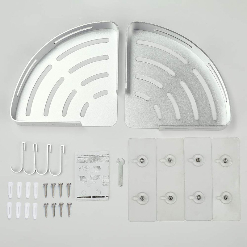Tablette de salle de bain d'angle, Argent argent
