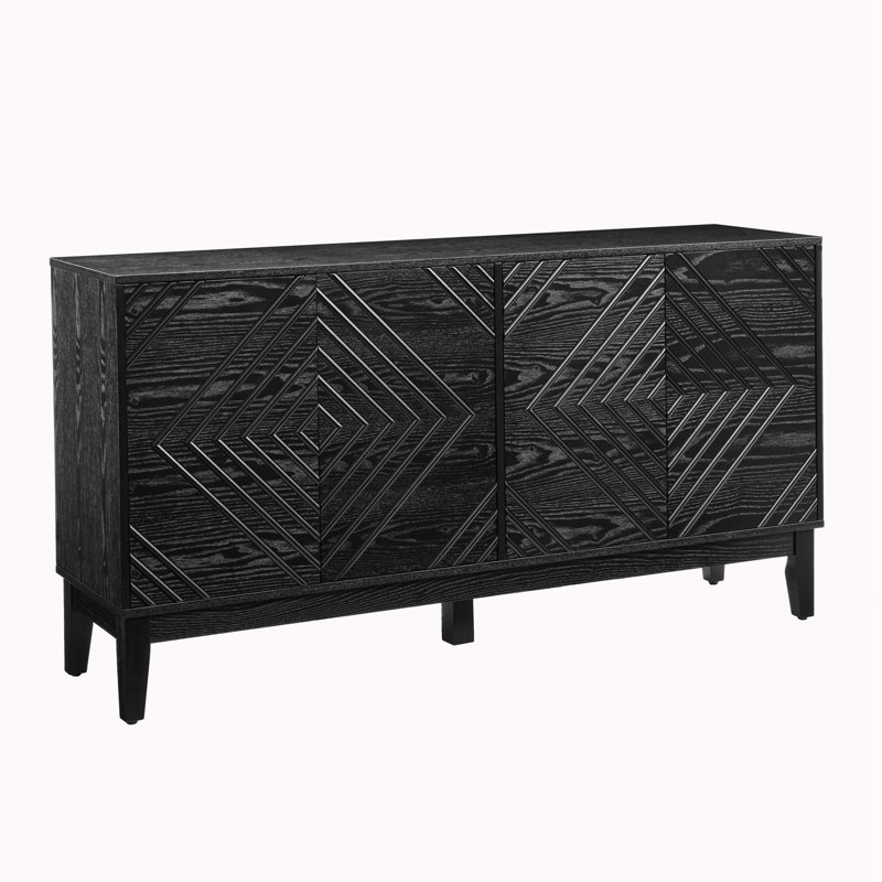 Buffet 60,5 "avec rangement, Noir