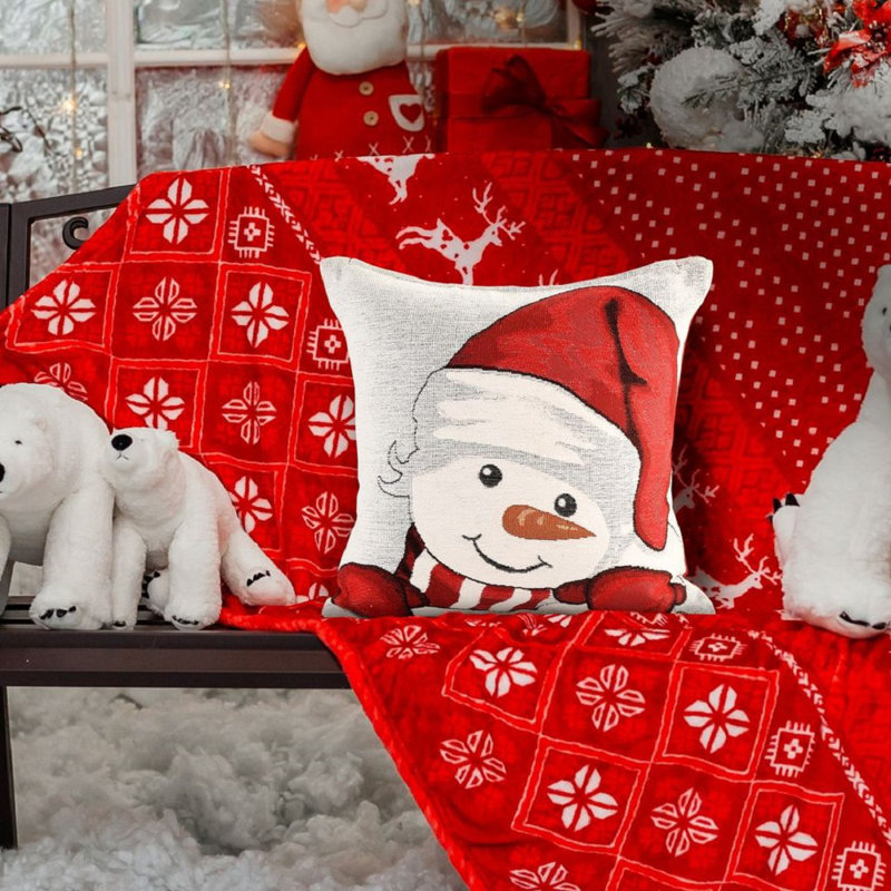 Saunemin Cotton White Square Euro Cushion