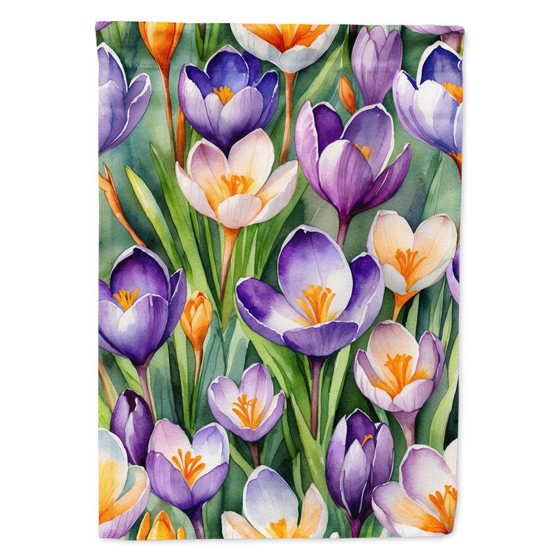 Drapeau de maison de fleurs Liatris, Fleurs de crocus