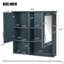Armoire de salle de bain 2 en 1 avec tablettes réglables et portes à fermeture douce, miroir haute définition pour meuble-lavabo moderne-1426131777