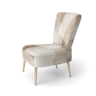 Chaise d'appoint abstraite minimaliste rembourrée - beige minimal - formes neutres en équilibre
