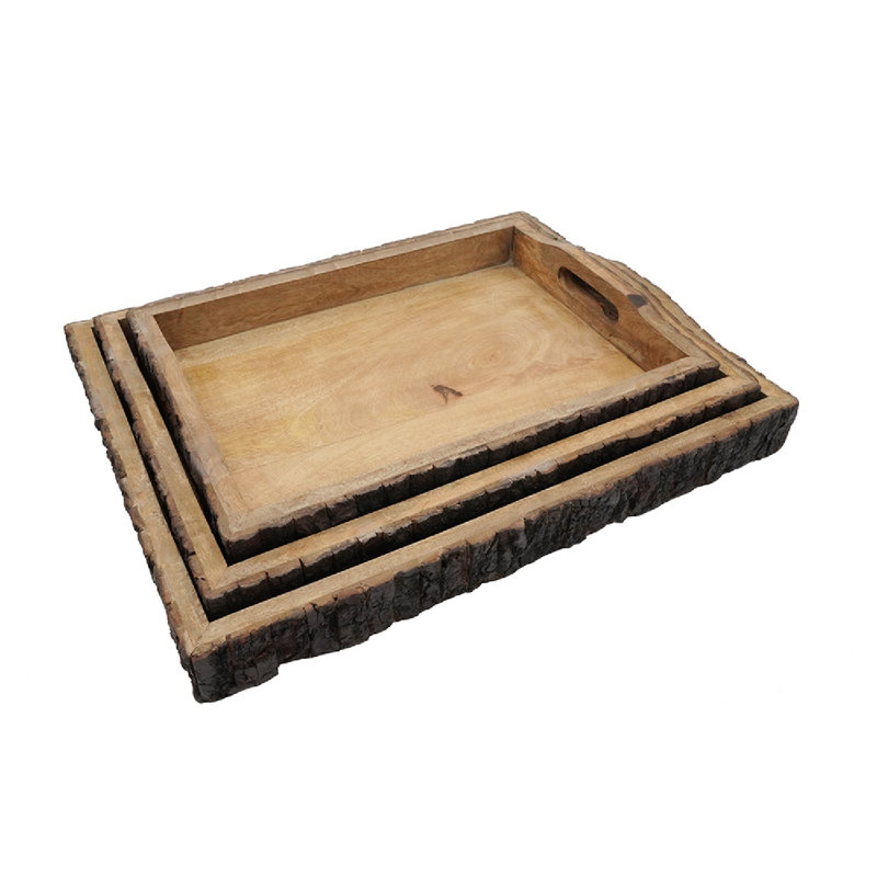 Plateau en bois - ensemble de 3