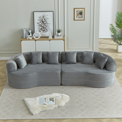 Canapé modulaire en velours côtelé 111,5 pouces Compression Cloud