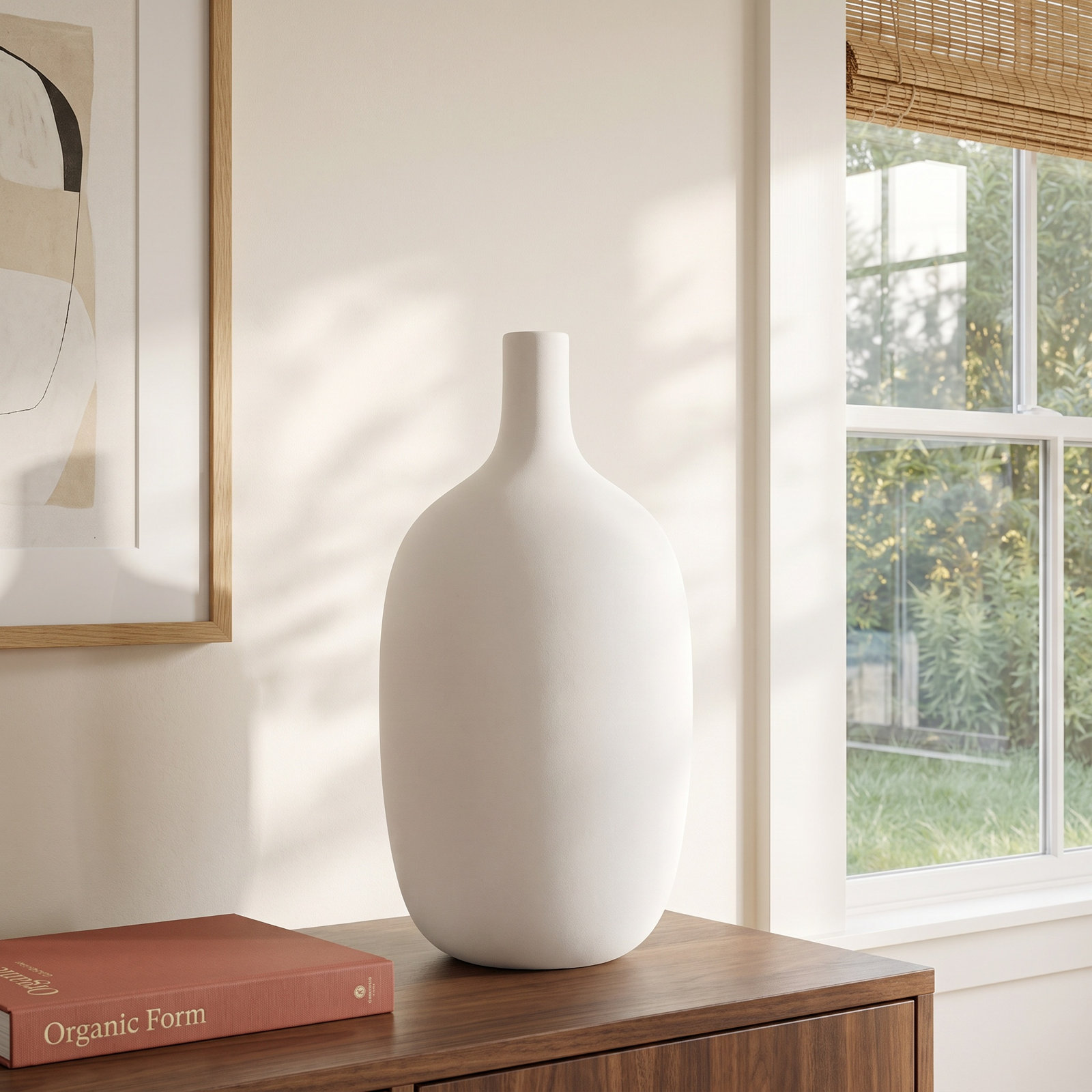 Ceola Ceramic Table Vase, White