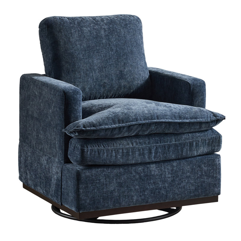 Swivel Mid-Century Modern Accent Armchair, Blue