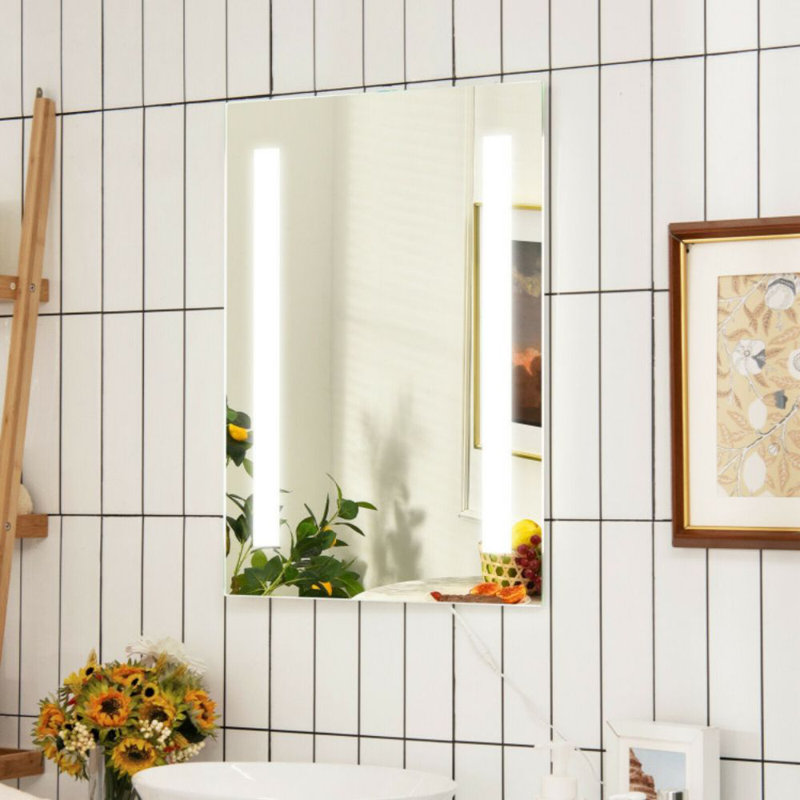 Miroir de meuble-lavabo à loupe éclairée biseauté