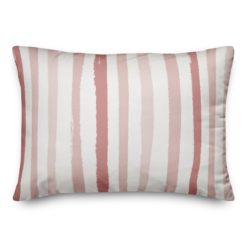 Housse et insert de coussin rectangulaire d'extérieur Vertical Strokes 17, Rose