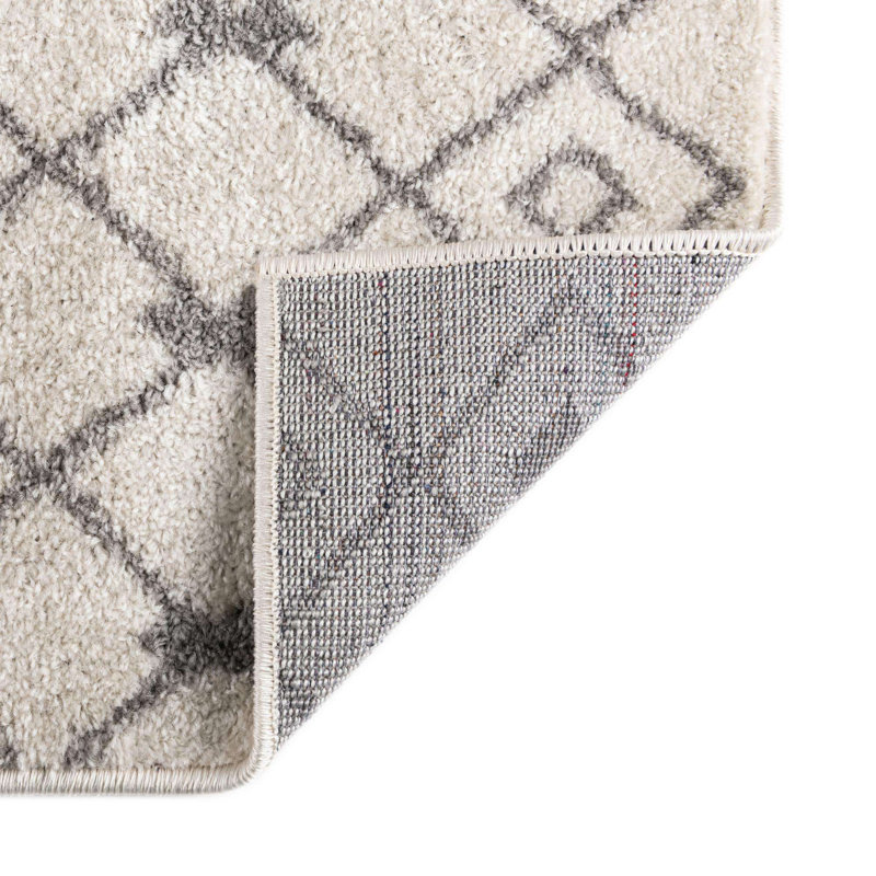Somerville Geometric Indoor Rug, Rectangle 7'10" x 10', Gray/Ivory