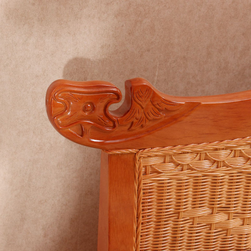 Chaises longues d'intérieur moderne en rotin moderne, Face à la droite