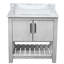Meuble-lavabo simple de 36 po avec comptoir en marbre de Carrare, lavabo vasque en porcelaine noire, miroir et quincaillerie noir mat-1719404566