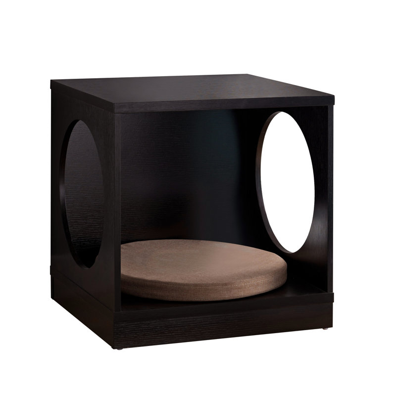 Table de bout pour animal de compagnie amovible avec passe-partout rouge et circulaire