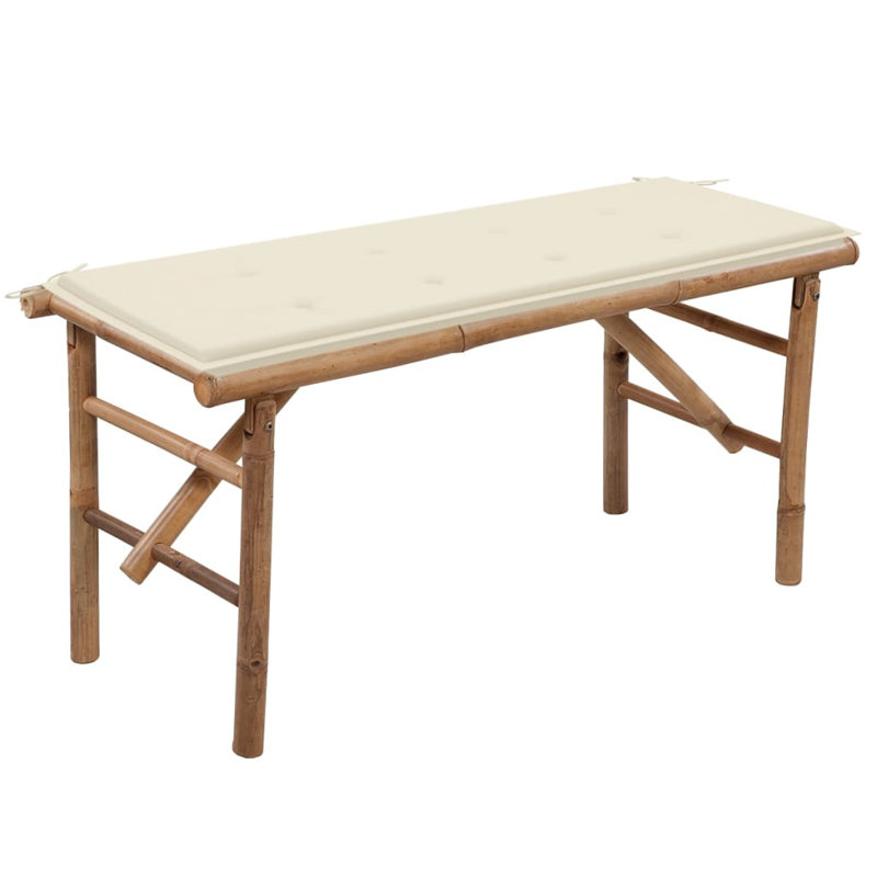 Wingert Wooden Garden Bench, Cream