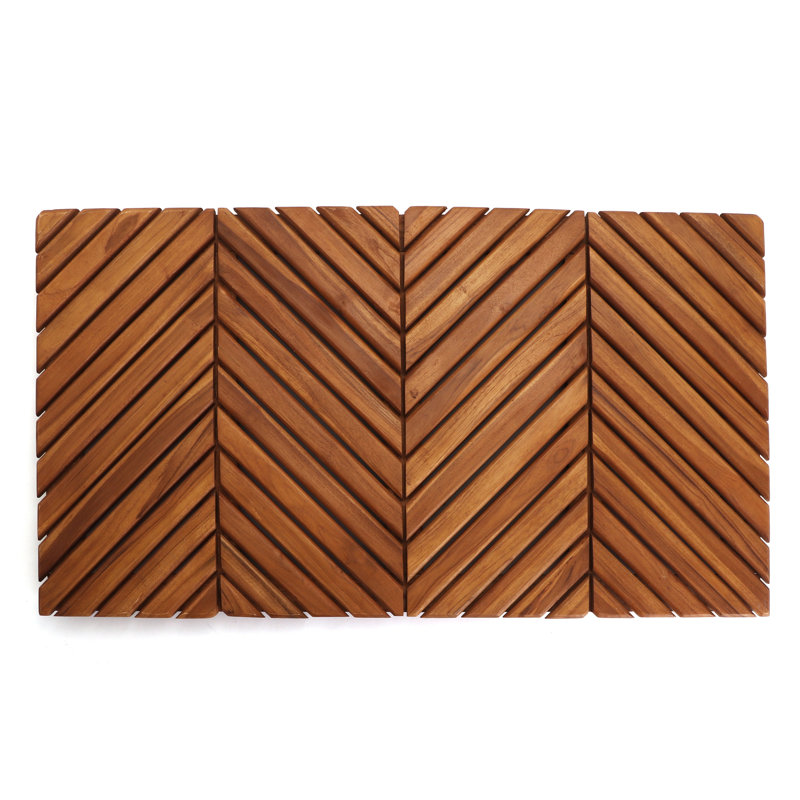 Anothny Solid Wood Non-Slip Shower Mat