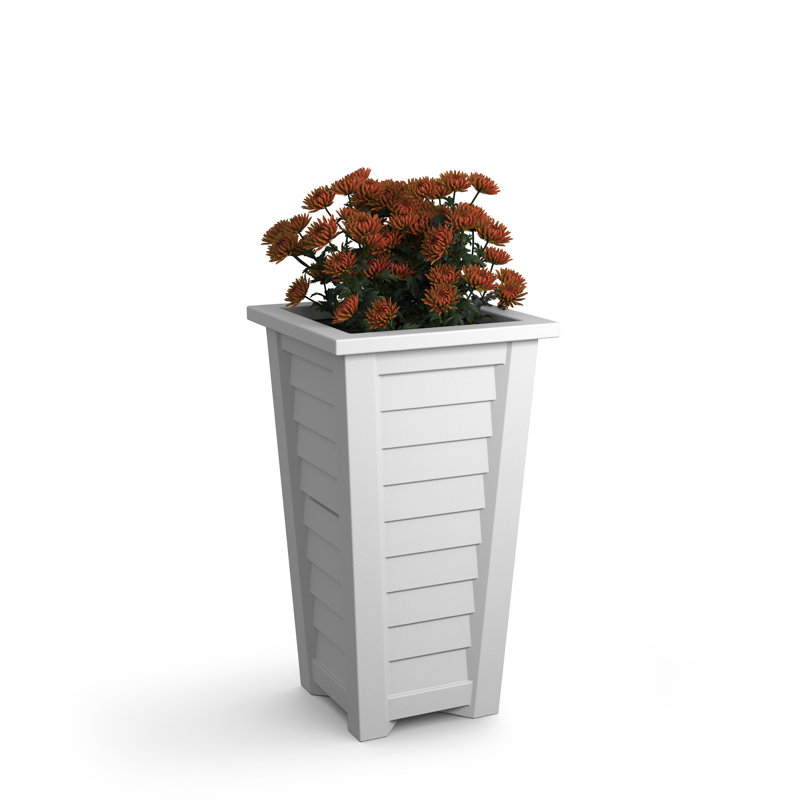 Lakeland Square Resin Planter with Water Reservoir, White