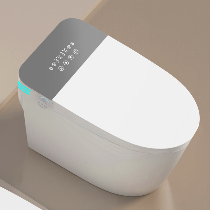 Toilette intelligente avec commande vocale et pare-bulles, Gris