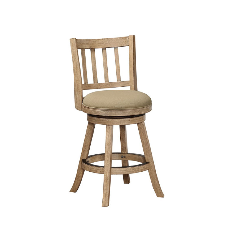 Tabouret de bar / de comptoir Cremilde, Bois flottant brossé au métal et avoine