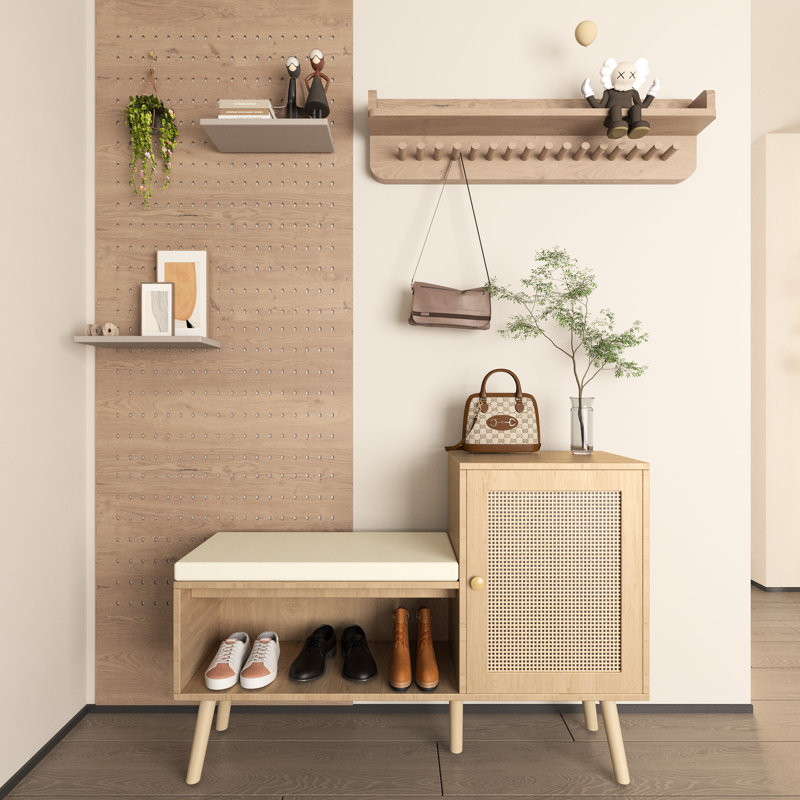 21 Shoe Cabinet Bench With Structure And Faux Frame Style
