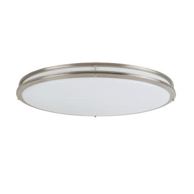 32Inch Oval LED Flush Mount Ceiling Light, 42W 2952lm Dimmable  Brushed Nickel
