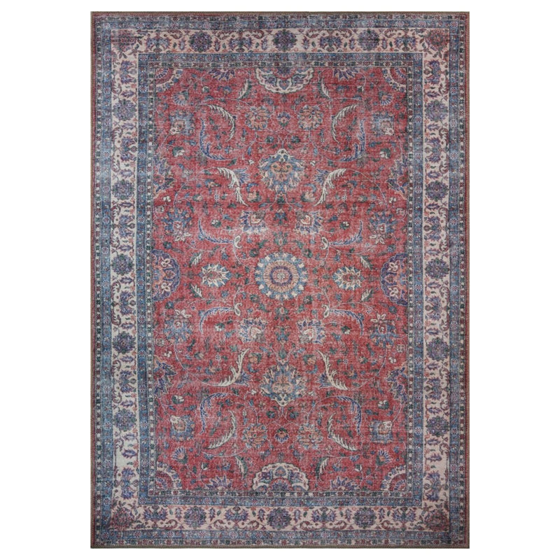Premium Machine Washable Carpet, 4.6 x 6.2 Feet, 100% Polyester, 1850 g/m² | Pile Height: 0.2 Inches | Eco-Friendly Recycled Poly Cotton Underside | Perfect for Living Room, Bedroom, and High-Traffic Areas
