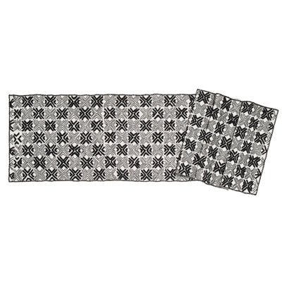 Silk and Chenille Hand Beaded Table Runner in Red