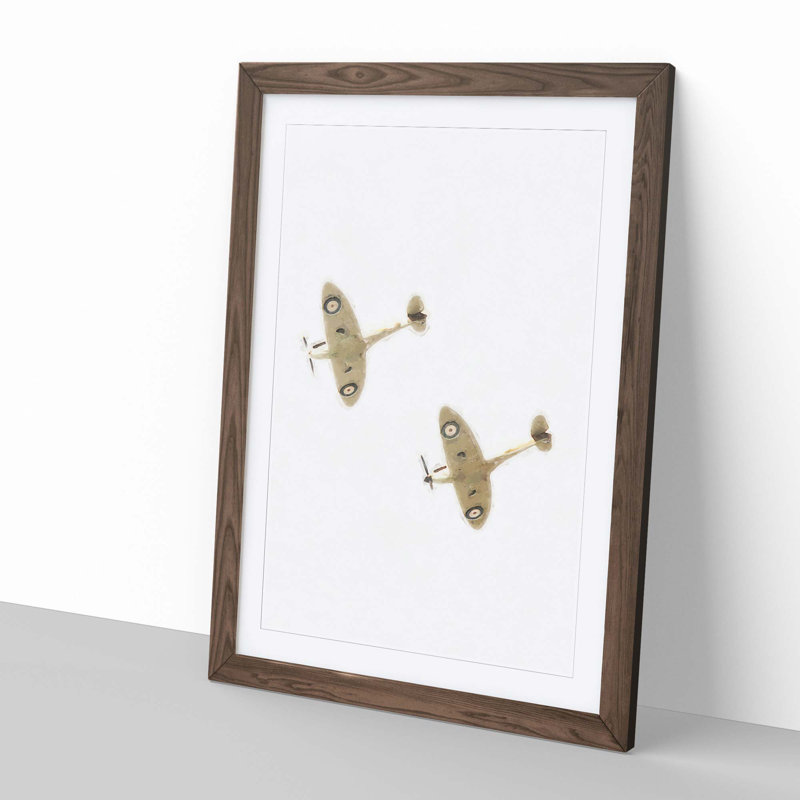 RAF Spitfire Planes - Framed Print, Walnut, 91cm H x 60cm W x 2cm D