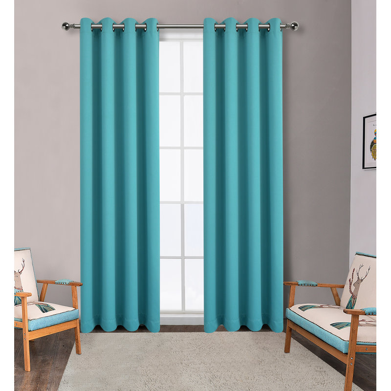 Fet Curtain Pair, 50" x 90", Teal
