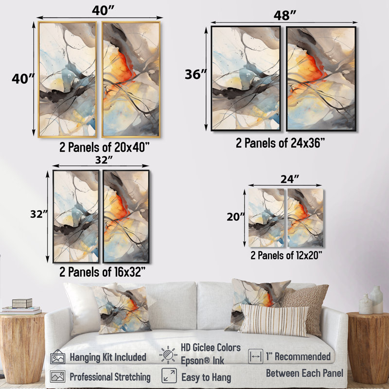 Cohleen - impressions sur toile modernes, Toile tendue, Ne s’applique pas, H 36 po x l 48 po