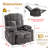 37.4" W Massage Heater Recliner, 360° Swivel, 30° Rocker, Cup Holders, USB Port-535146692